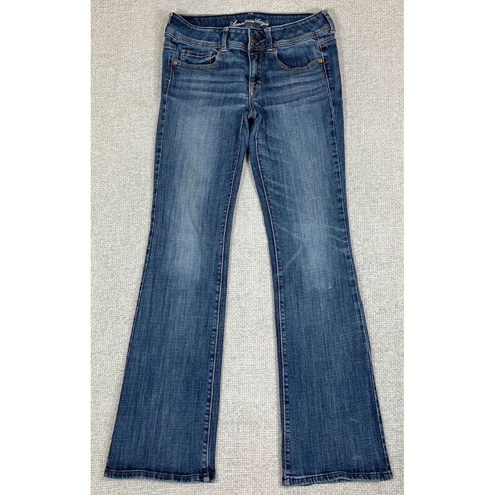 American Eagle Jeans Original Bootcut Women's 6 Long Stretch Blue Denim